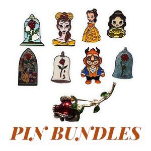 Belle Princess Lapel Pin Beauty Beast Rose Brooch Badge Accessories Jewelry Pin